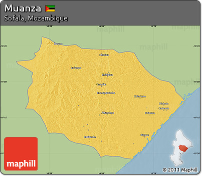 Savanna Style Map of Muanza, single color outside