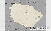 Shaded Relief Map of Muanza, darken, desaturated