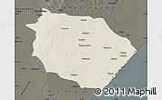 Shaded Relief Map of Muanza, darken