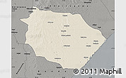 Shaded Relief Map of Muanza, darken, semi-desaturated