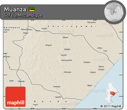 Shaded Relief Map of Muanza