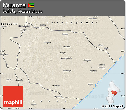 Shaded Relief Map of Muanza