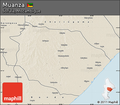 Shaded Relief Map of Muanza