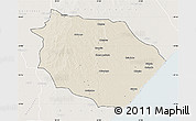 Shaded Relief Map of Muanza, lighten