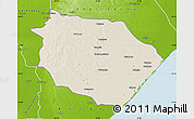 Shaded Relief Map of Muanza, physical outside