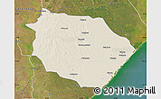 Shaded Relief Map of Muanza, satellite outside