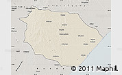 Shaded Relief Map of Muanza, semi-desaturated