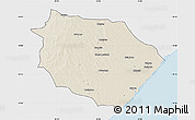 Shaded Relief Map of Muanza, single color outside