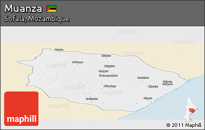 Classic Style Panoramic Map of Muanza, single color outside