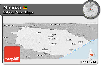 Gray Panoramic Map of Muanza