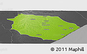 Physical Panoramic Map of Muanza, darken, desaturated