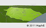 Physical Panoramic Map of Muanza, darken