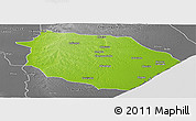 Physical Panoramic Map of Muanza, desaturated