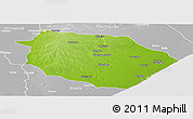 Physical Panoramic Map of Muanza, lighten, desaturated