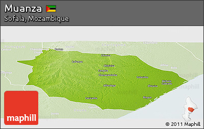 Physical Panoramic Map of Muanza, lighten