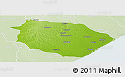 Physical Panoramic Map of Muanza, lighten