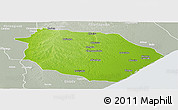 Physical Panoramic Map of Muanza, lighten, semi-desaturated