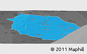 Political Panoramic Map of Muanza, darken, desaturated