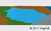 Political Panoramic Map of Muanza, darken