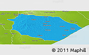 Political Panoramic Map of Muanza, physical outside