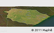 Satellite Panoramic Map of Muanza, darken