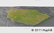 Satellite Panoramic Map of Muanza, desaturated