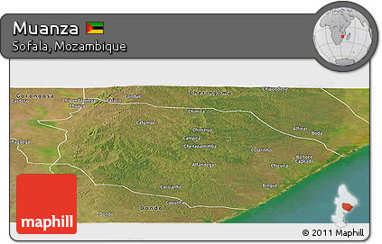 Satellite Panoramic Map of Muanza