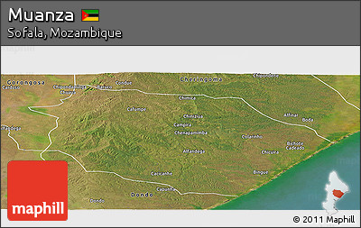 Satellite Panoramic Map of Muanza