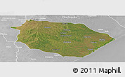 Satellite Panoramic Map of Muanza, lighten, desaturated