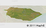Satellite Panoramic Map of Muanza, lighten
