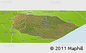Satellite Panoramic Map of Muanza, physical outside