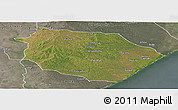 Satellite Panoramic Map of Muanza, semi-desaturated