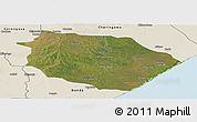 Satellite Panoramic Map of Muanza, shaded relief outside