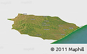 Satellite Panoramic Map of Muanza, single color outside