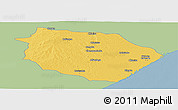 Savanna Style Panoramic Map of Muanza, single color outside