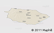 Shaded Relief Panoramic Map of Muanza, cropped outside