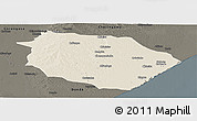 Shaded Relief Panoramic Map of Muanza, darken