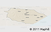 Shaded Relief Panoramic Map of Muanza, lighten