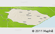Shaded Relief Panoramic Map of Muanza, physical outside