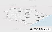 Silver Style Panoramic Map of Muanza, single color outside