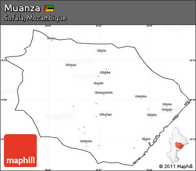 Blank Simple Map of Muanza, cropped outside