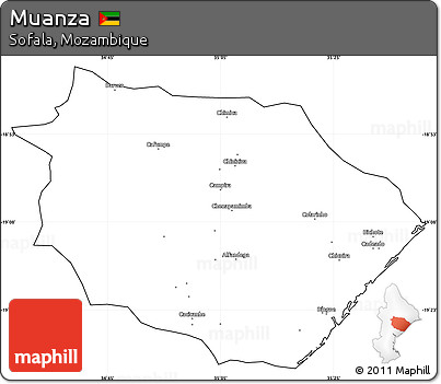 Blank Simple Map of Muanza, cropped outside