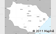 Gray Simple Map of Muanza, single color outside