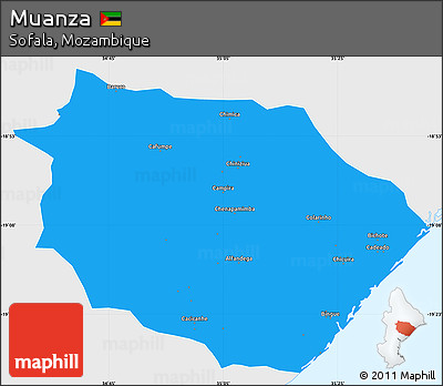 Political Simple Map of Muanza, single color outside