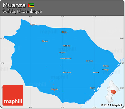 Political Simple Map of Muanza, single color outside
