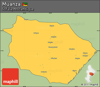 Savanna Style Simple Map of Muanza, cropped outside