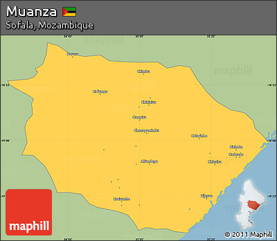 Savanna Style Simple Map of Muanza, single color outside