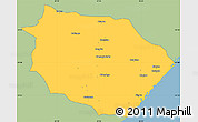 Savanna Style Simple Map of Muanza, single color outside