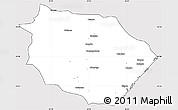 Silver Style Simple Map of Muanza, cropped outside