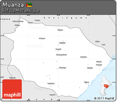 Silver Style Simple Map of Muanza
